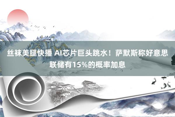 丝袜美腿快播 AI芯片巨头跳水！萨默斯称好意思联储有15%的概率加息