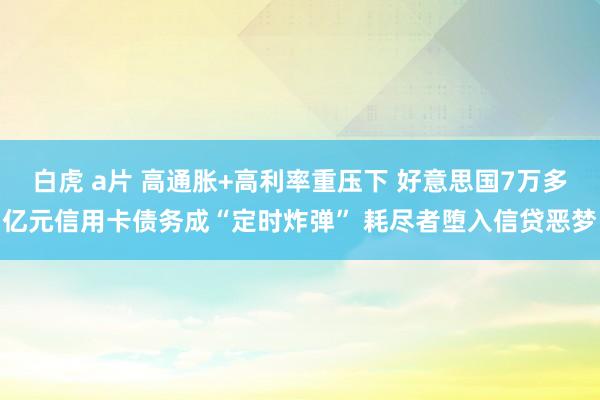 白虎 a片 高通胀+高利率重压下 好意思国7万多亿元信用卡债务成“定时炸弹” 耗尽者堕入信贷恶梦