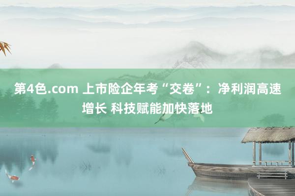 第4色.com 上市险企年考“交卷”：净利润高速增长 科技赋能加快落地